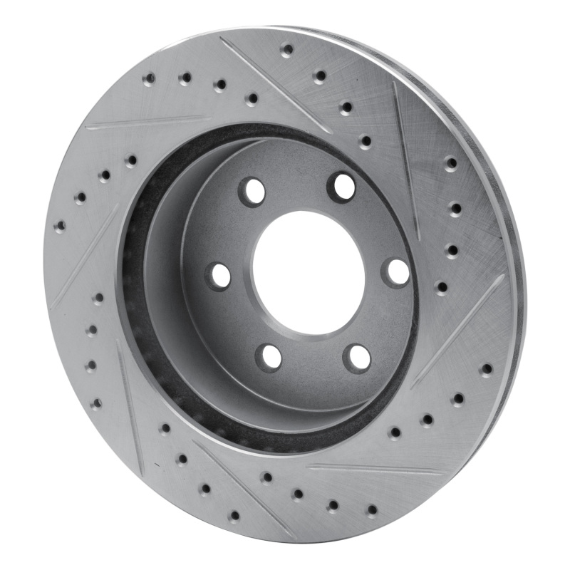 Dodge Dakota Brake Rotor (1) - Front Left - R1 Concepts - Drilled & Slotted - Silver - `97-`02